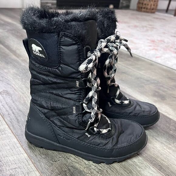 Sorel Women’s Whitney Tall Lace II Boot Black Waterproof Boots Women’s Size 5 - Picture 2 of 10